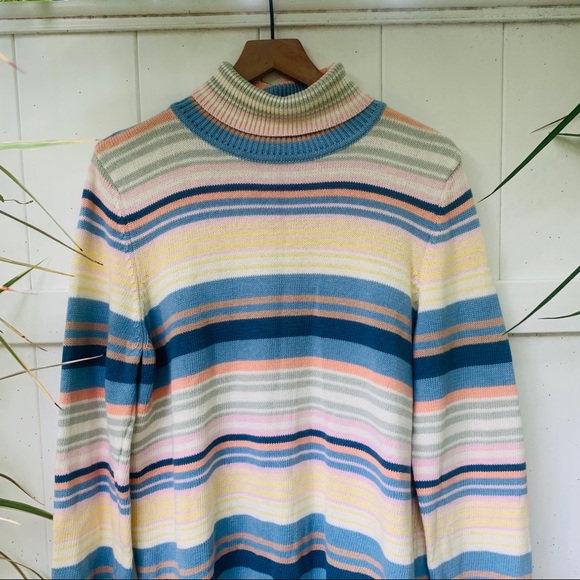 vtg vsco 90s pastel oversized turtleneck pullover - Picture 3 of 5